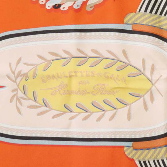 HERMES Orange Silk Scarf - Picture 4 of 7